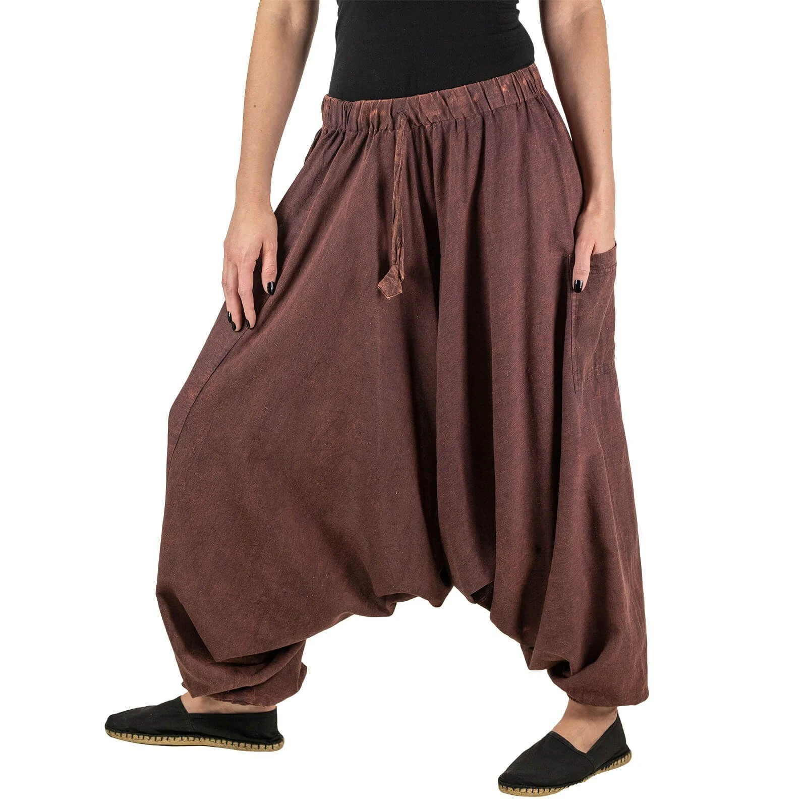 KUNST UND MAGIE Haremshose KUNST UND MAGIE Orientalische Haremshose One Size Stonewashed In Vielen Farben – Bild 3