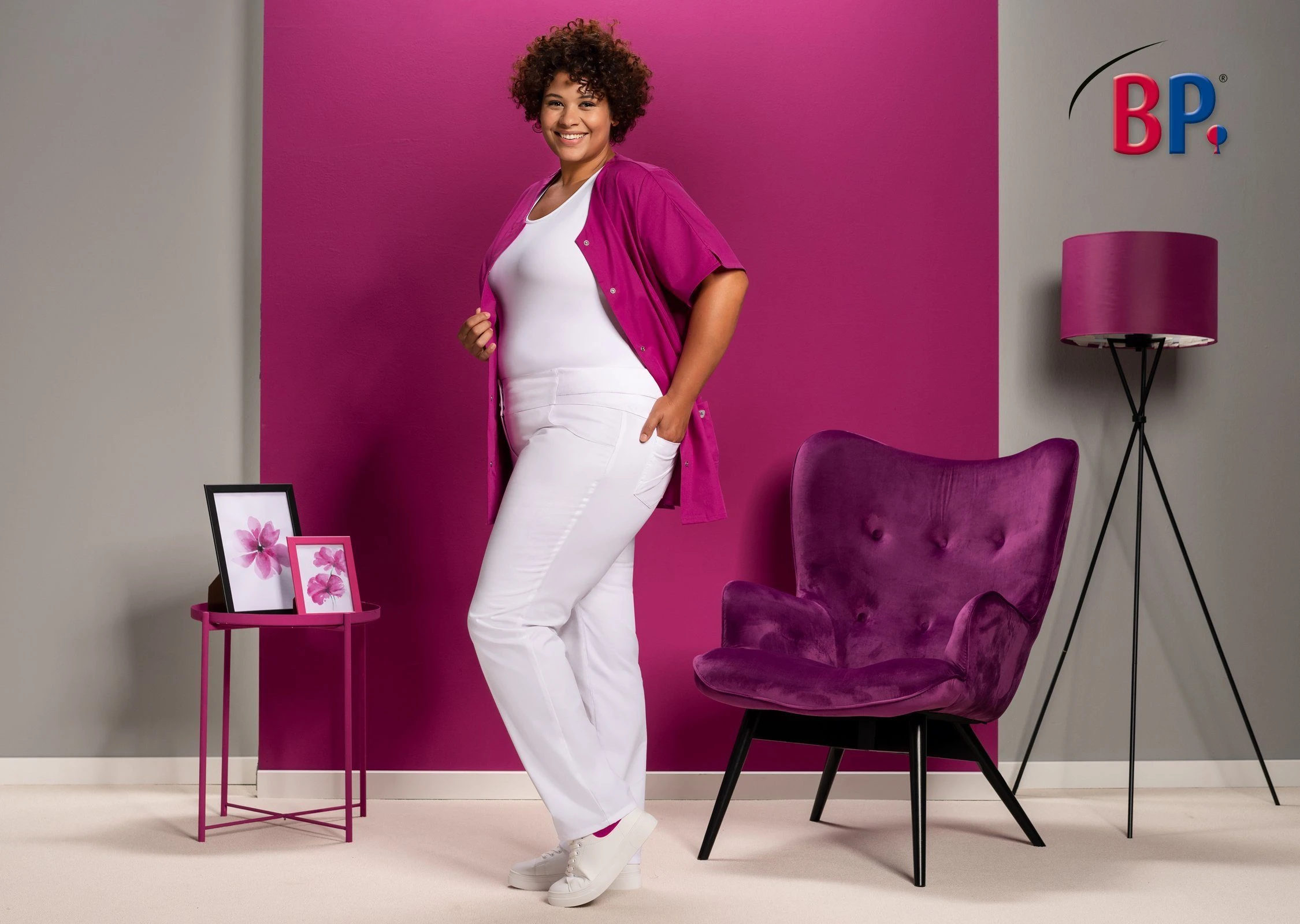 Bp Stretch-Hose Shape Fit Damen Hose, Weiß Industriewäsche Geeignet – Bild 3