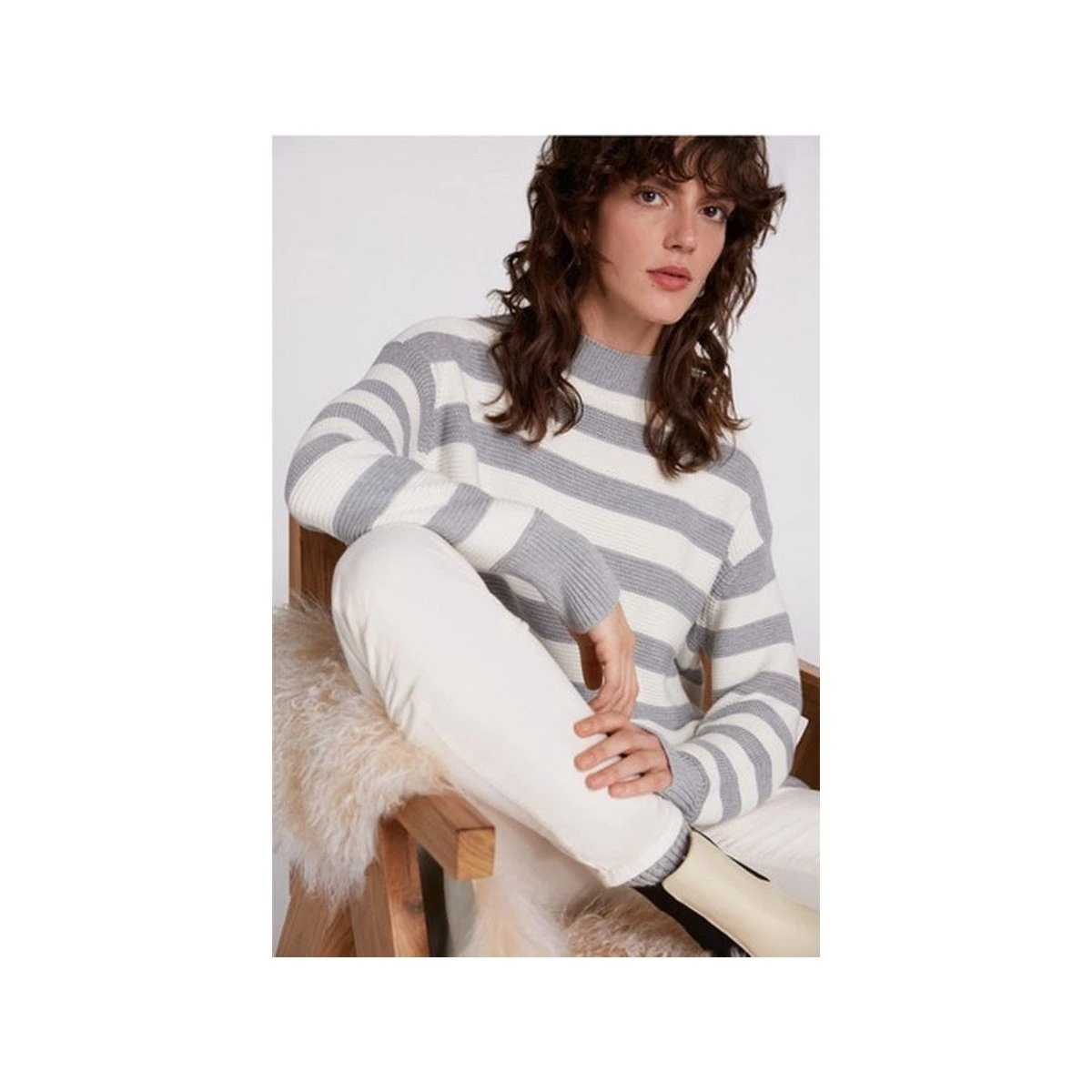 Oui Leggings Offwhite Regular (1-tlg) – Bild 5