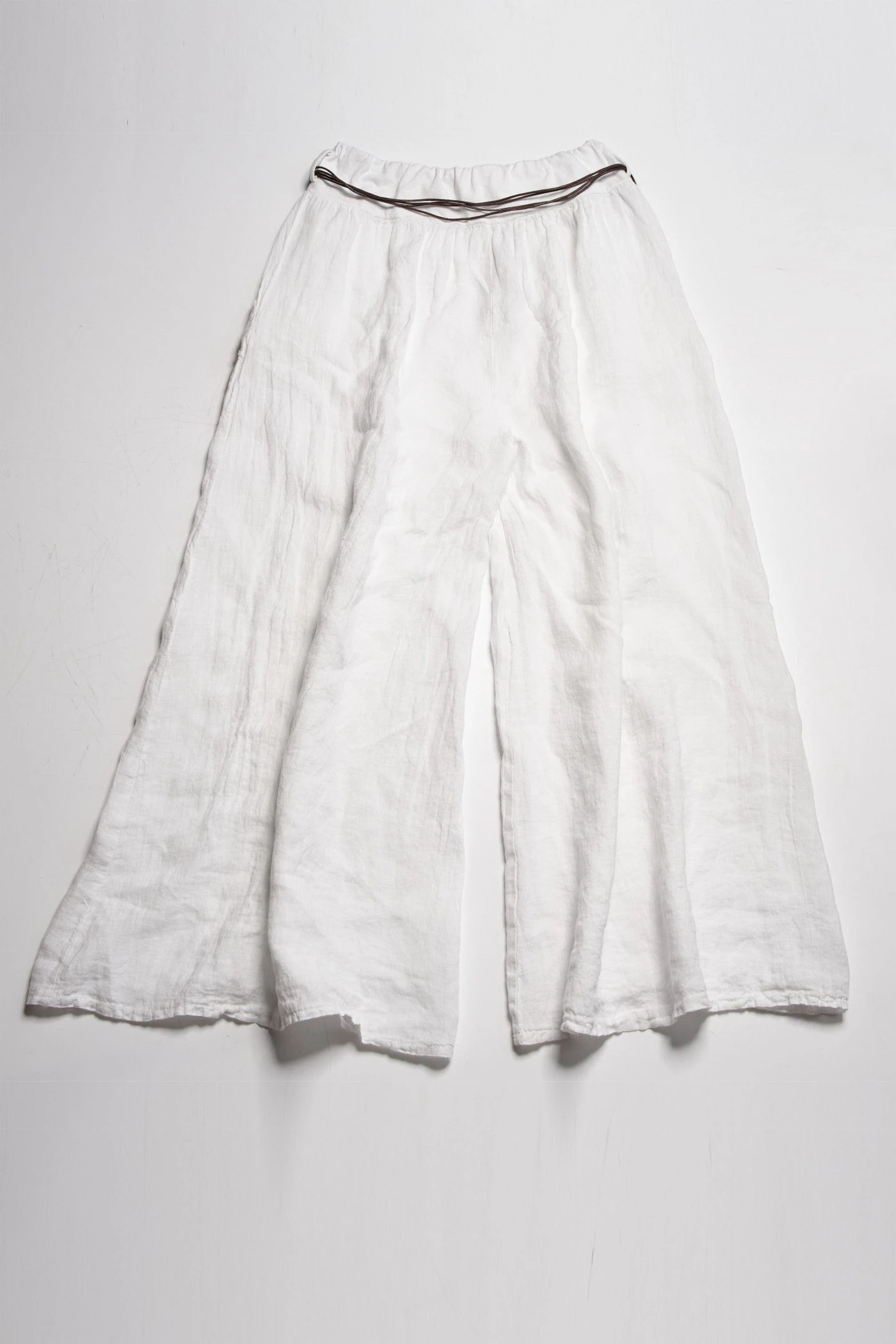 PEKIVESSA Leinenhose Hosenrock Damen Mit Weitem Bein (1-tlg) Mit Gummizug – Bild 3