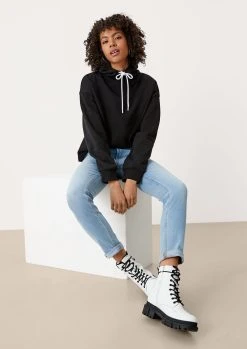 Q/S By S.Oliver Stoffhose Slim: Jeans Mit Schmalem Bein Label-Patch