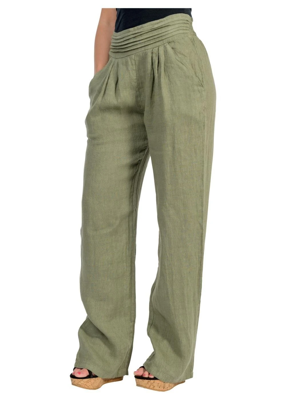 Malito More Than Fashion Leinenhose 2727 Bequemer Und Breiter Gummizug