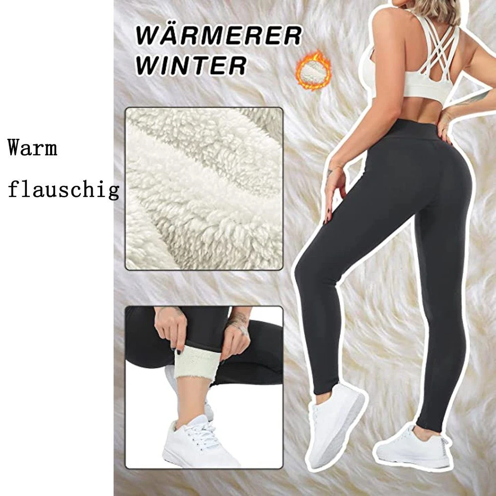 Favson Thermoleggings Leggings Gefüttert Damen Winter Warme Thermo Leggins Thermoleggins – Bild 4