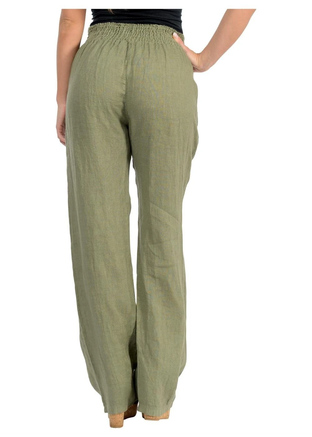 Malito More Than Fashion Leinenhose 2727 Bequemer Und Breiter Gummizug – Bild 3