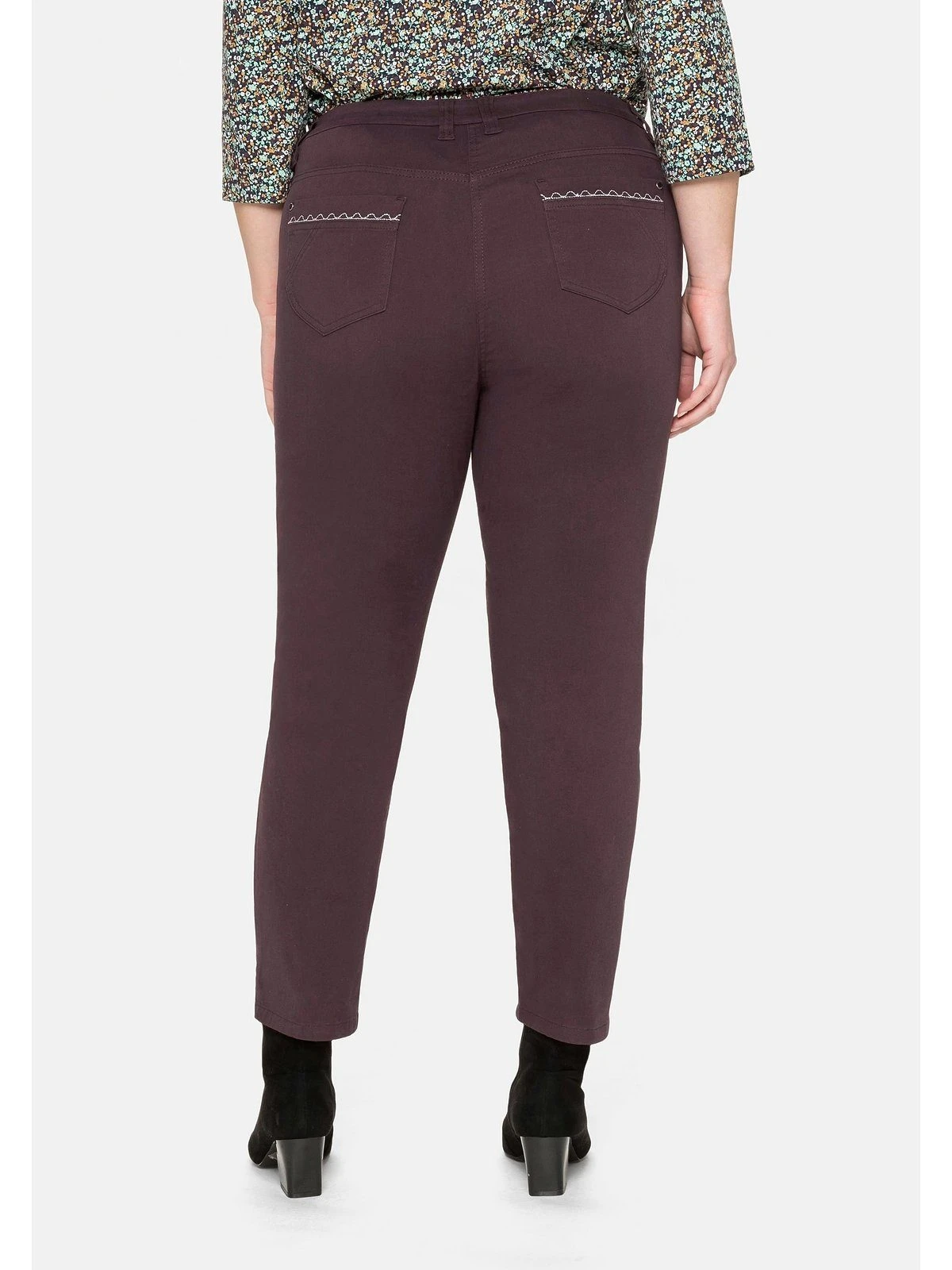 Sheego Stretch-Hose Hose In Ankle-Länge Mit Stickerei Seitlich – Bild 2