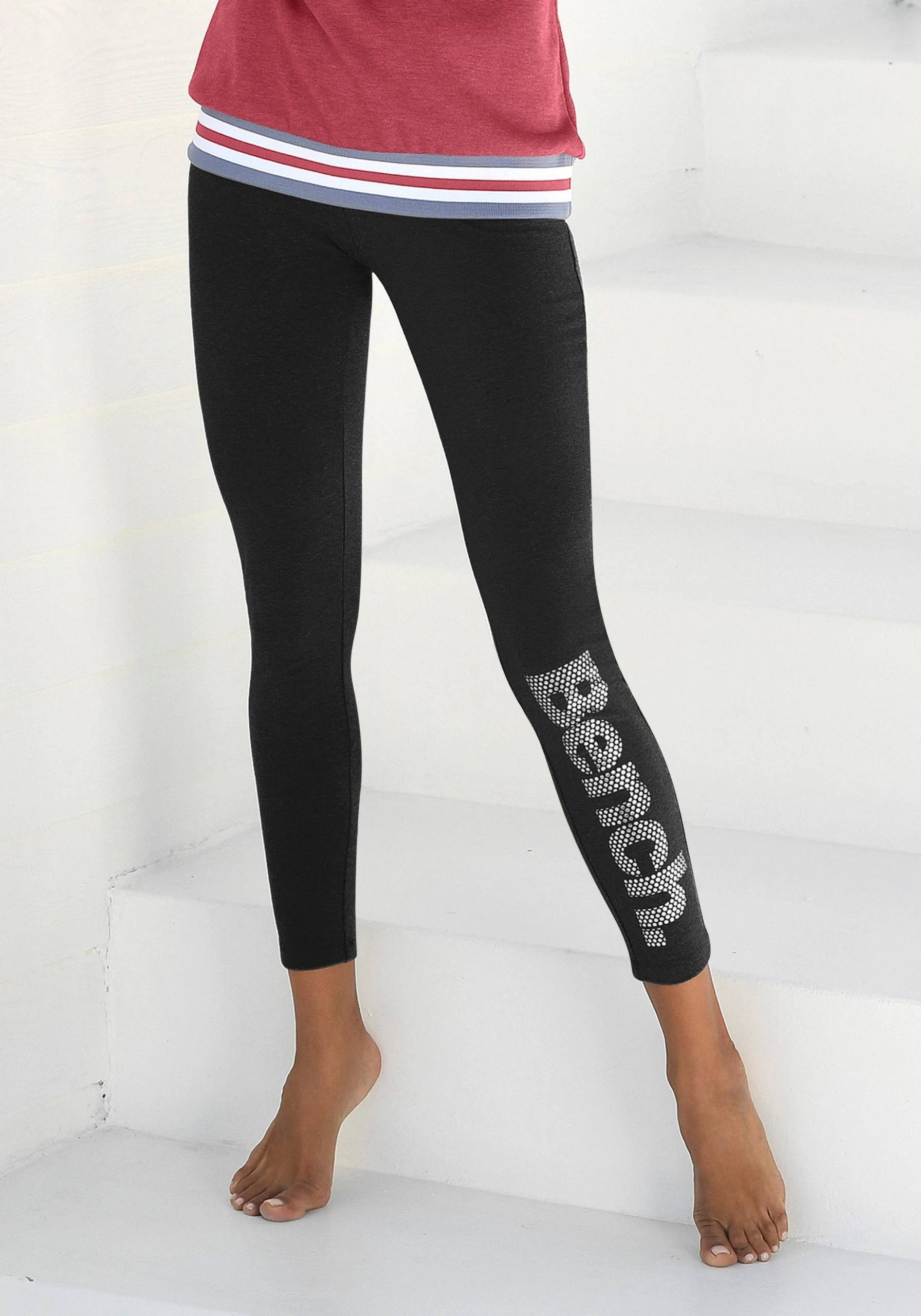 Bench. Leggings Mit Logodruck In Metalloptik