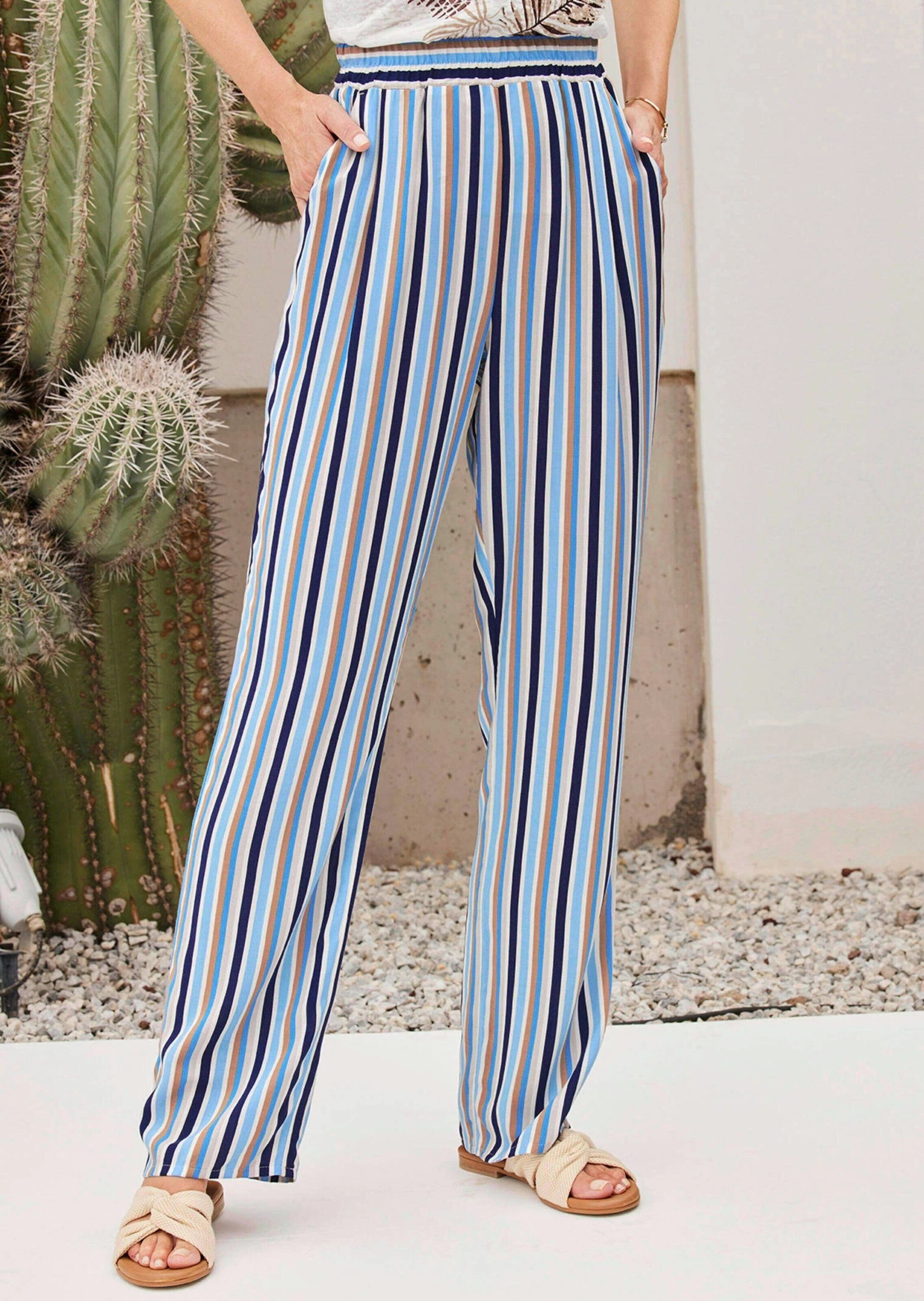 GOLDNER Stoffhose »Kurzgröße: Palazzo-Hose Mit Sommerlichem Druck« Ohne – Bild 7