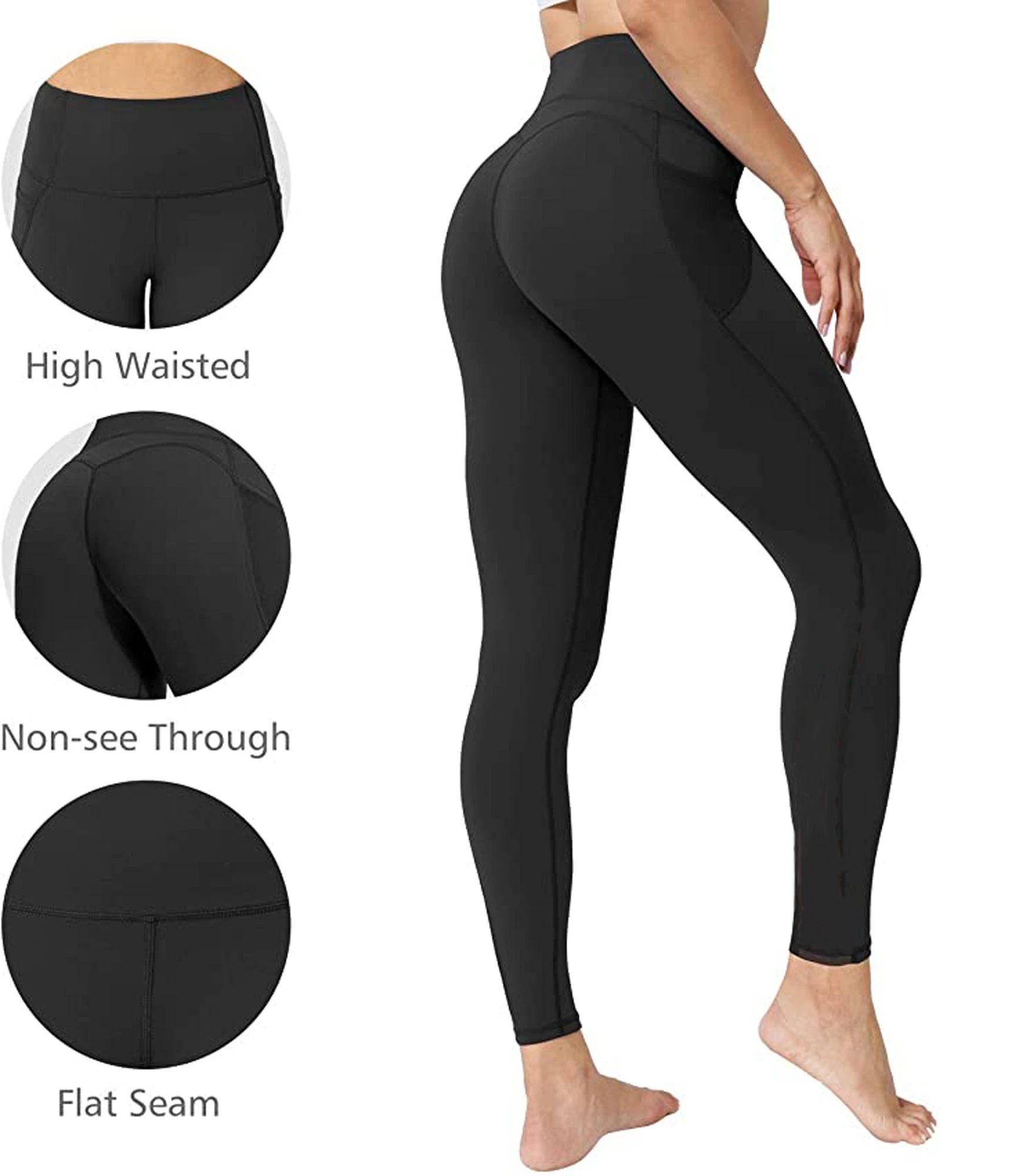 Mutoy Leggings Sport Leggings Damen,Trainingstights,Fitness Sporthose Mit Tasche (blickdichter Stretch, Bauchkontrolle, Stretchhose Für Training, Fitnessstudio Oder Yoga) – Bild 4
