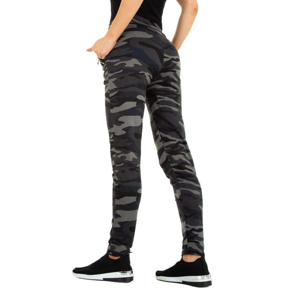 Ital-Design Boyfriend-Hose Damen Freizeit Camouflage Stretch Boyfriend-Hose In Grau – Bild 3