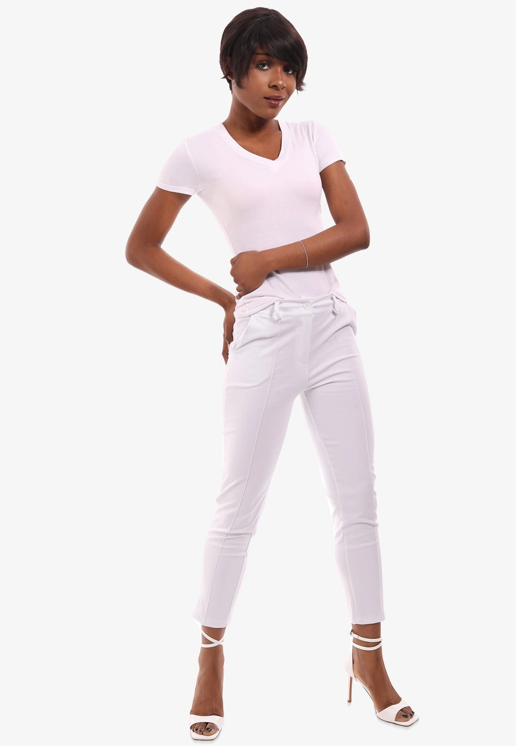 YC Fashion & Style Chinohose Chino Hose In Verkürzter Länge In Unifarbe