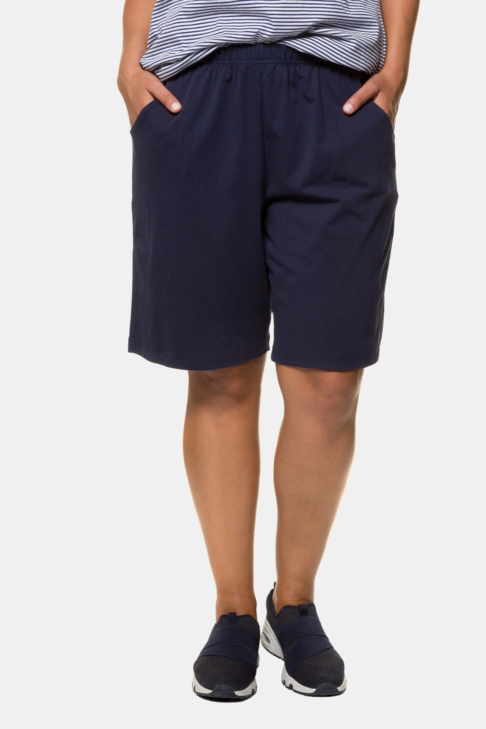 Ulla Popken Bermudas Jersey-Shorts Elastikbund Taschen