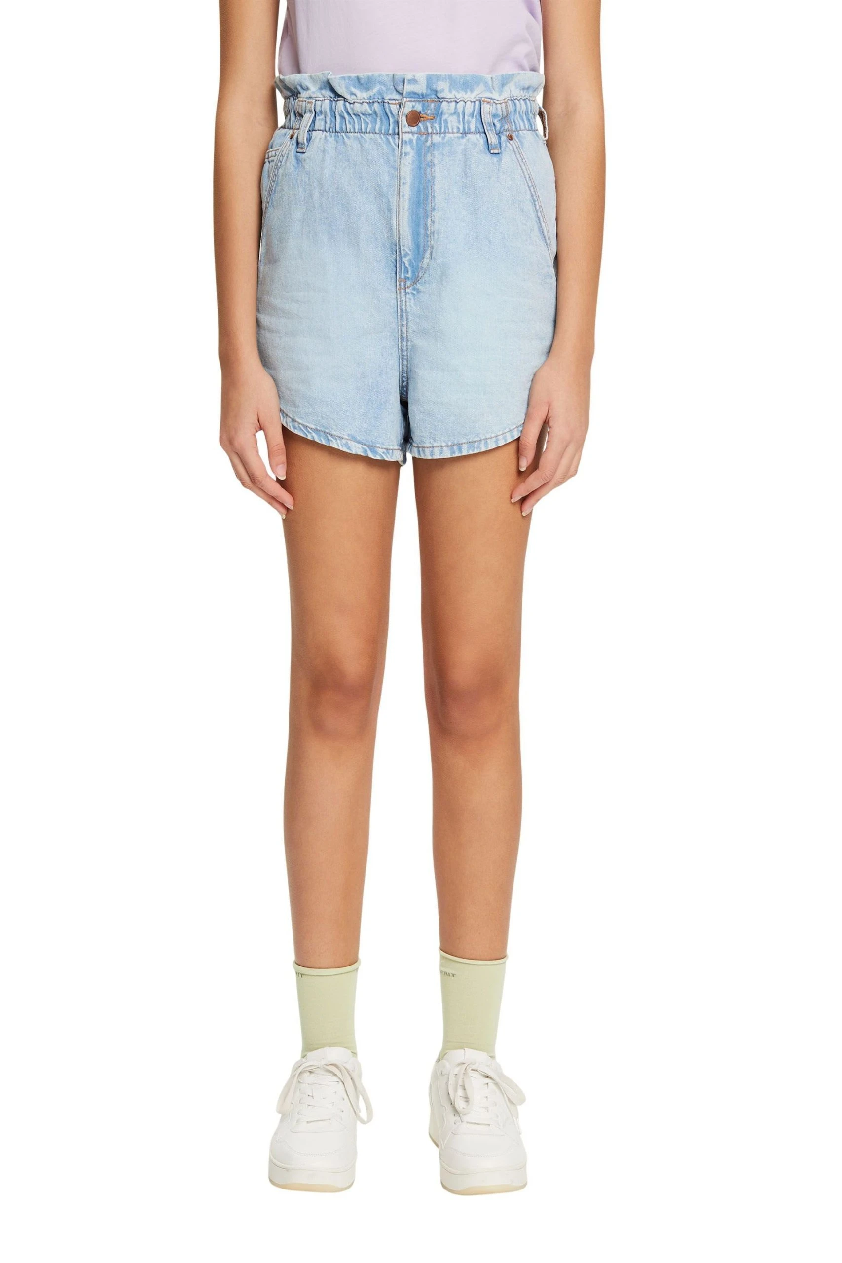 Edc By Esprit Jeansshorts Jeans-Shorts Mit Paperbag-Bundund – Bild 2