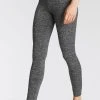 LASCANA ACTIVE Leggings Meliert, Mit Elastischem Bund Und Darin Eingewebtem Schriftzug