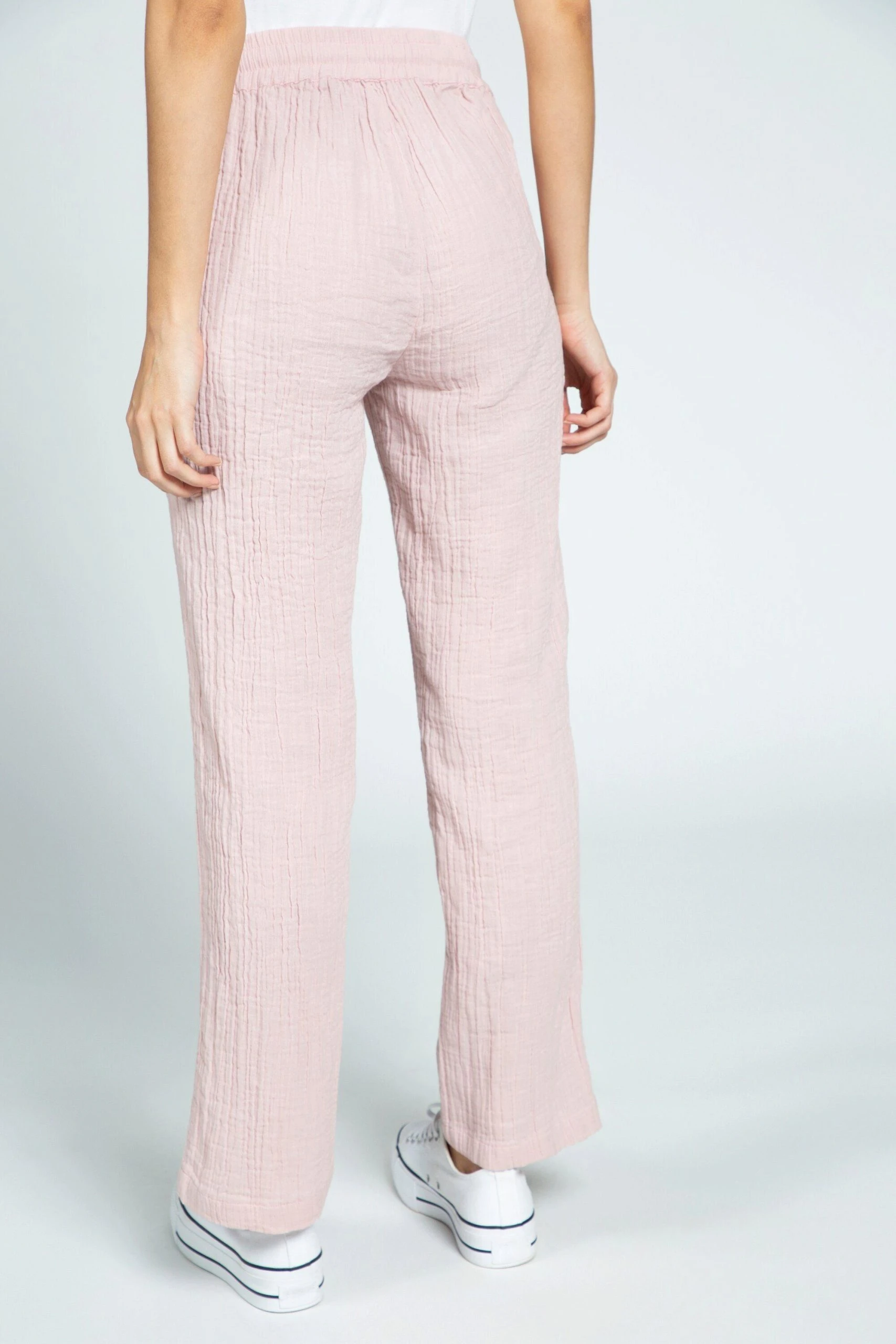 Gina Laura Funktionshose Hose Weites Bein Breiter Bund Schnürung – Bild 2