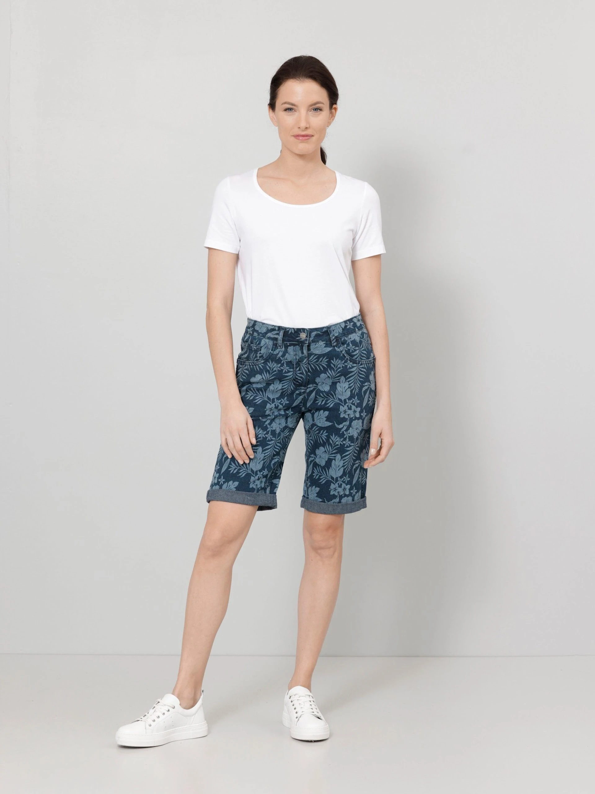 Dress In Bermudas Jeansbermuda (1-tlg) Mit Floralem Druck