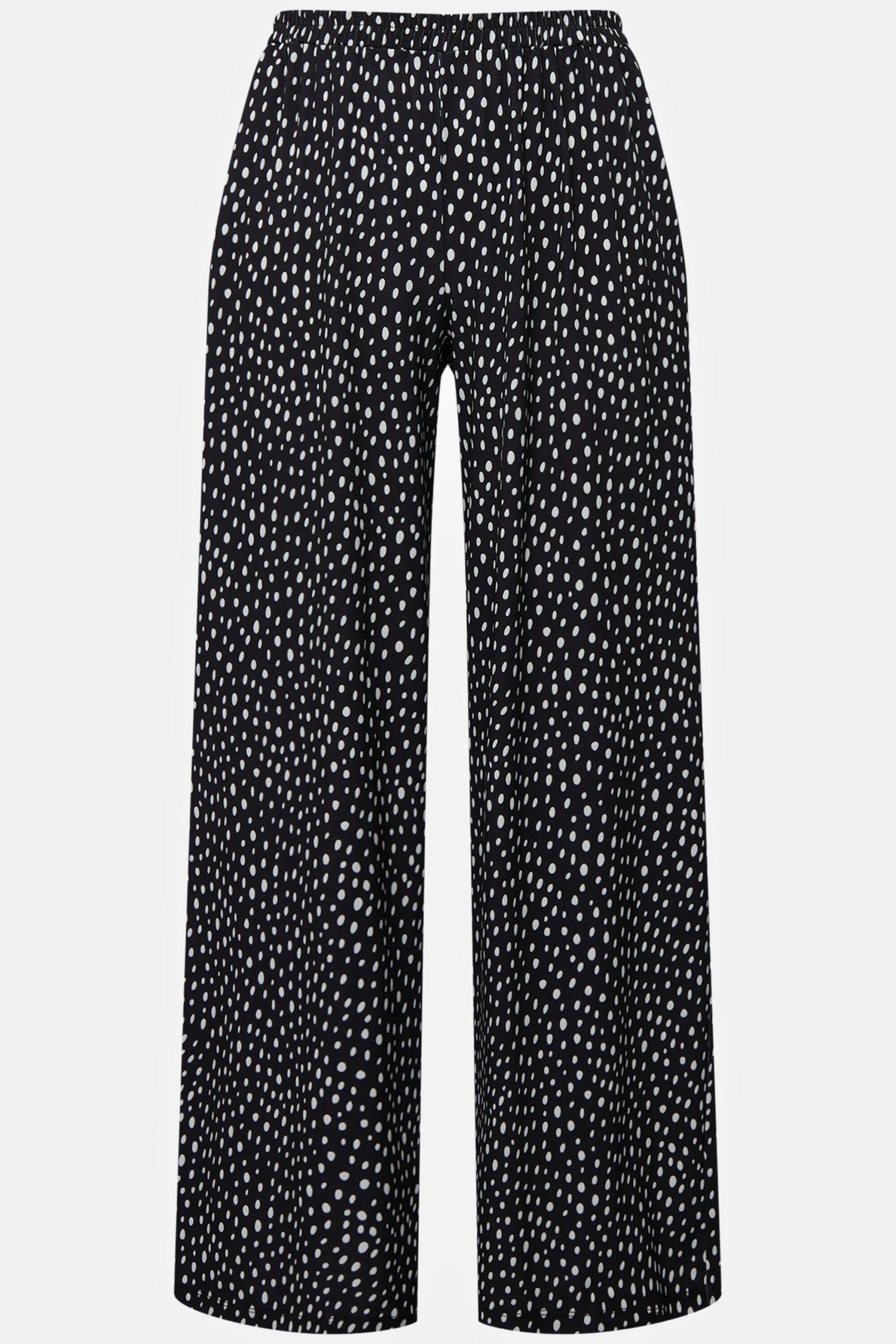 Ulla Popken Schlupfhose Marlenehose Punkte Weites Bein Elastikbund – Bild 3