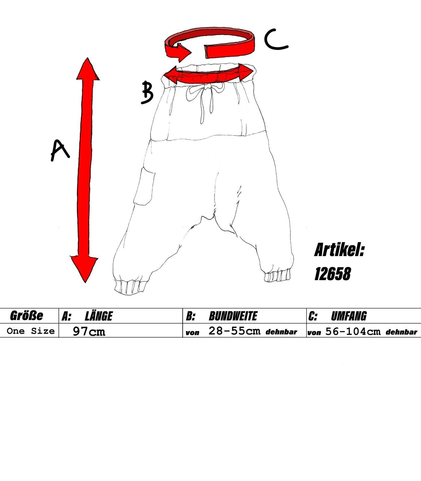 KUNST UND MAGIE Haremshose KUNST UND MAGIE Orientalische Haremshose One Size Stonewashed In Vielen Farben – Bild 5