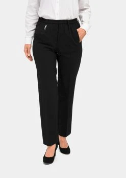 GOLDNER Schlupfhose »Trevira-Schurwollschlupfhose Louisa« Bund Mit Dekorativem Zierteil