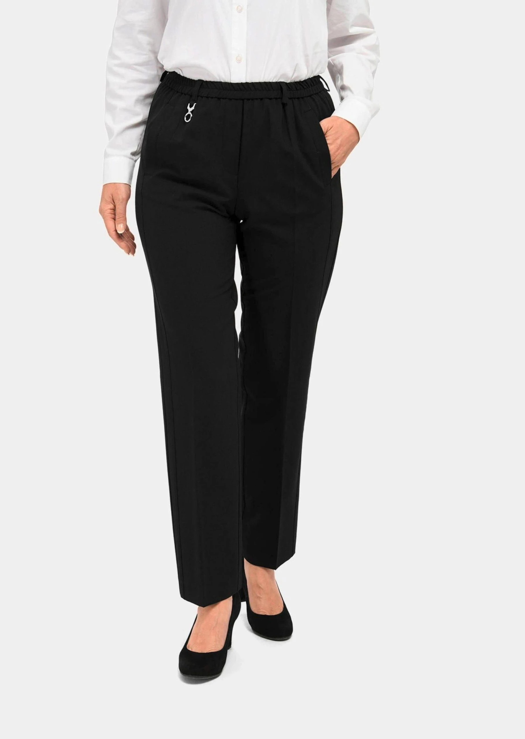 GOLDNER Schlupfhose »Trevira-Schurwollschlupfhose Louisa« Bund Mit Dekorativem Zierteil