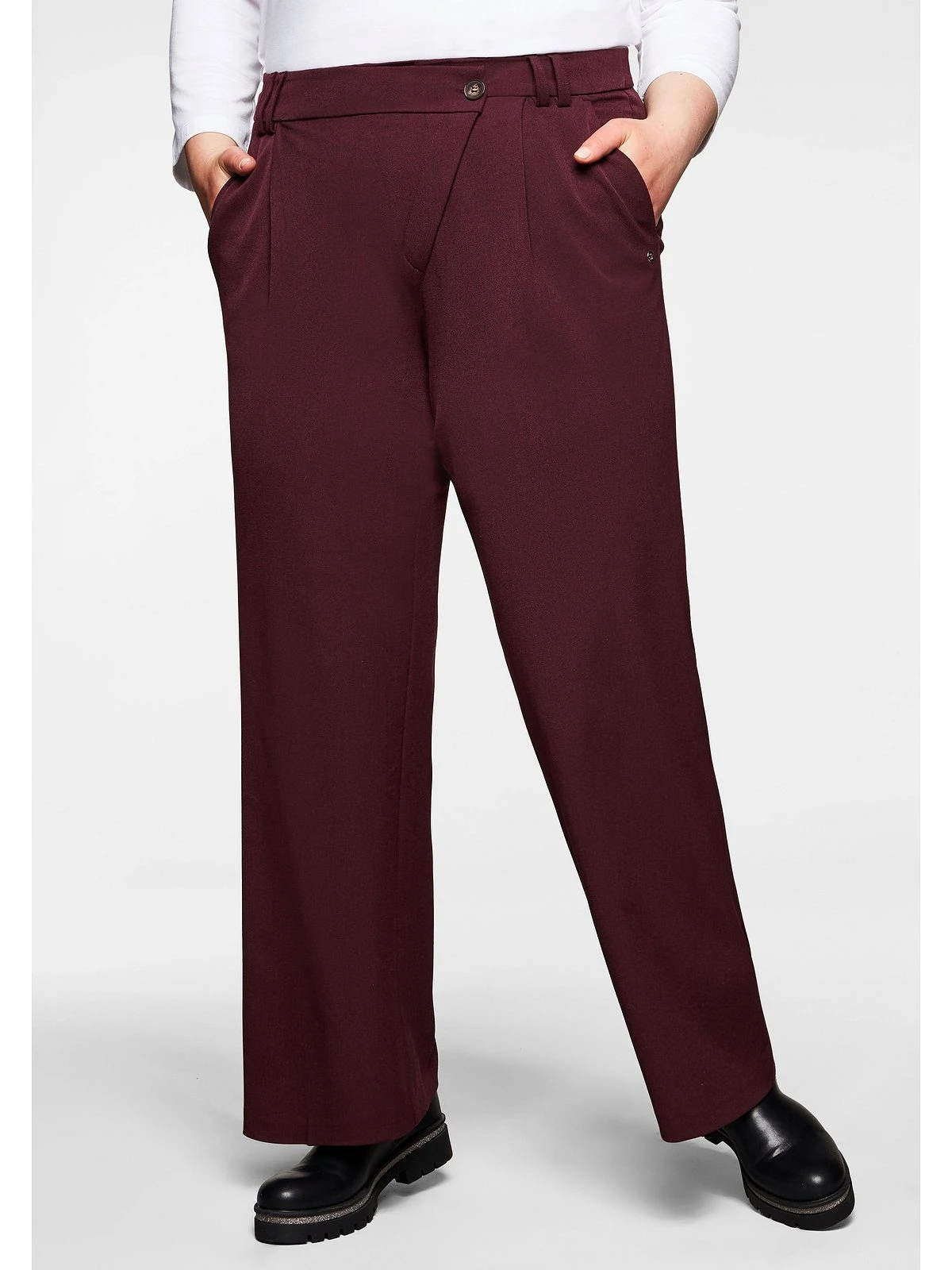 Sheego Stoffhose »Hose« »Die Weite« Mit Asymmetrischem Verschluss – Bild 3