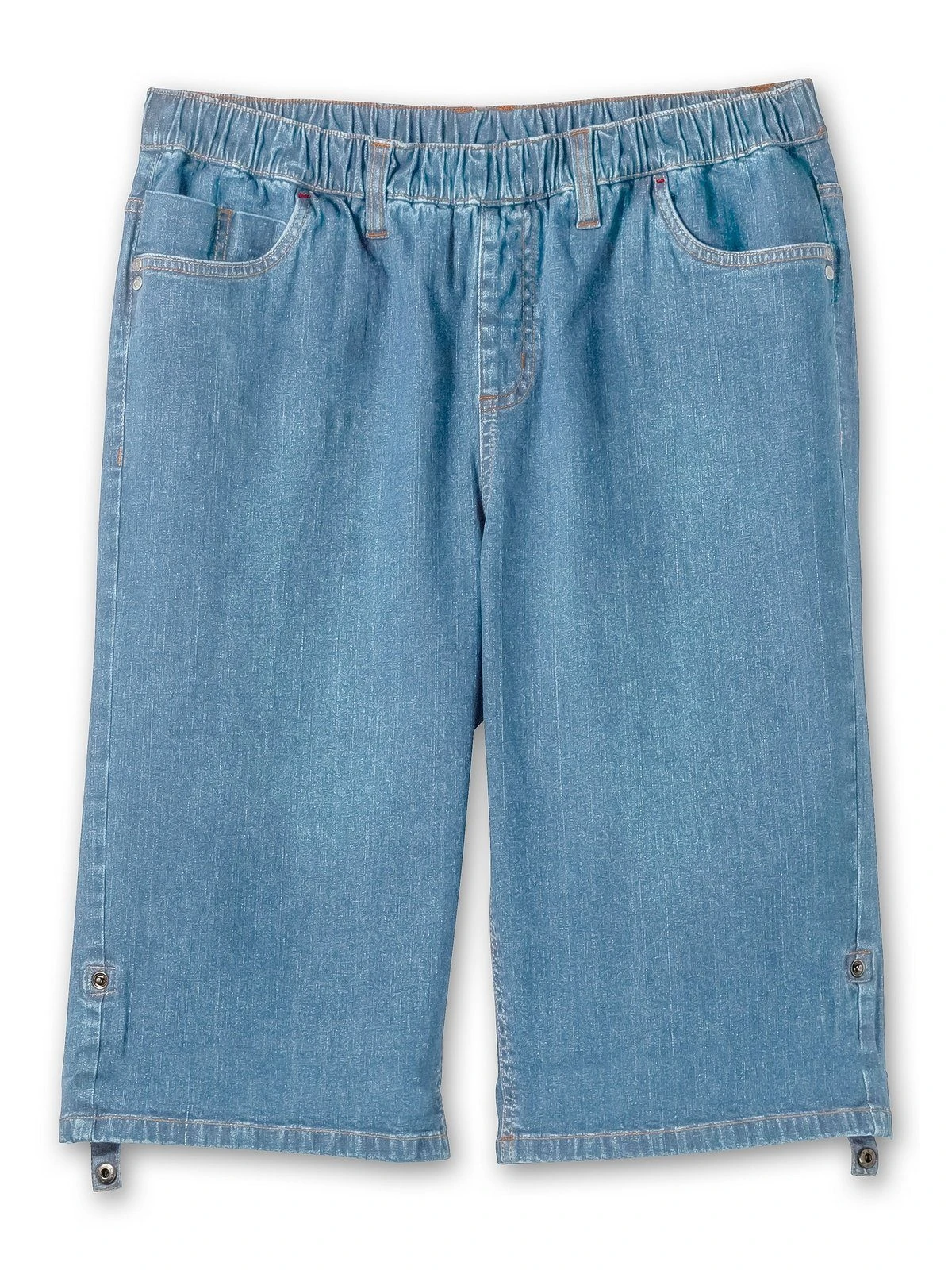 Sheego Jeansbermudas Jeans-Bermudas Mit Fixierbarem Aufschlag – Bild 4
