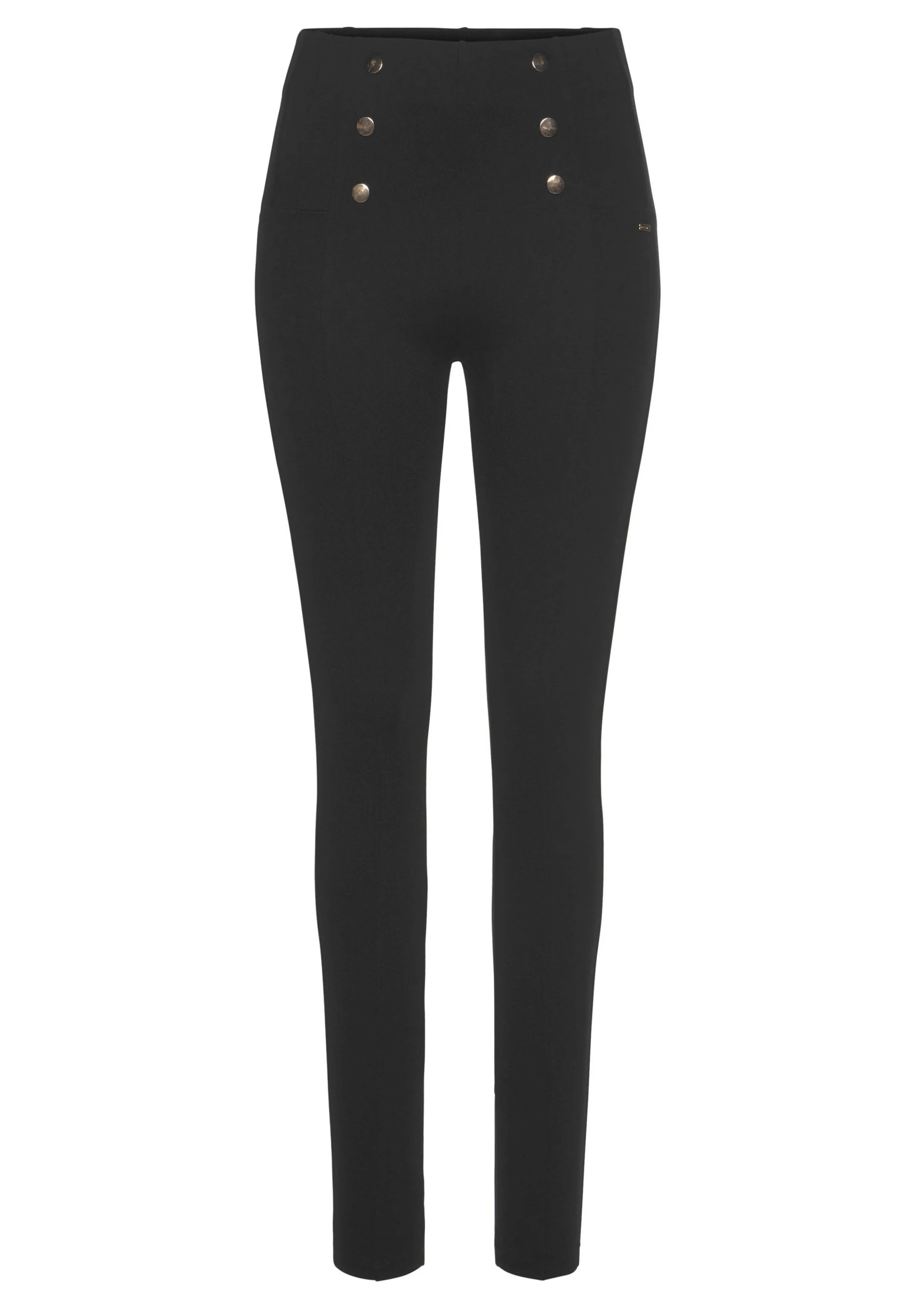 LASCANA Highwaist Leggings Mit Zierknöpfen – Bild 2