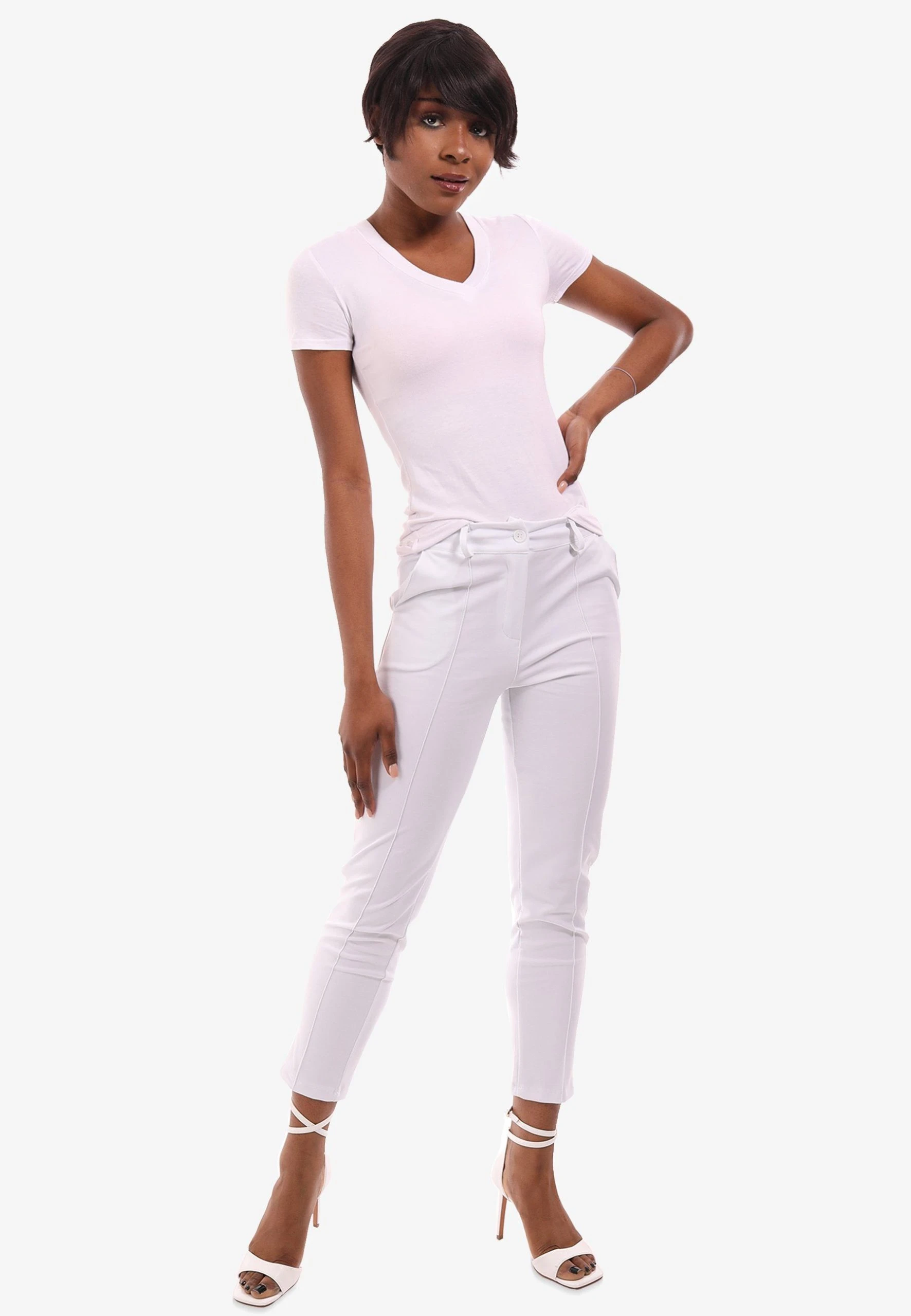 YC Fashion & Style Chinohose Chino Hose In Verkürzter Länge In Unifarbe – Bild 2