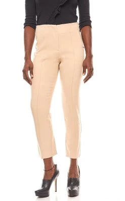 PATRIZIA DINI By Heine Stoffhose PATRIZIA DINI Figurbetonte Damen-Hose Röhren Biesenhose Stoff-Hose Kurzgröße Beige
