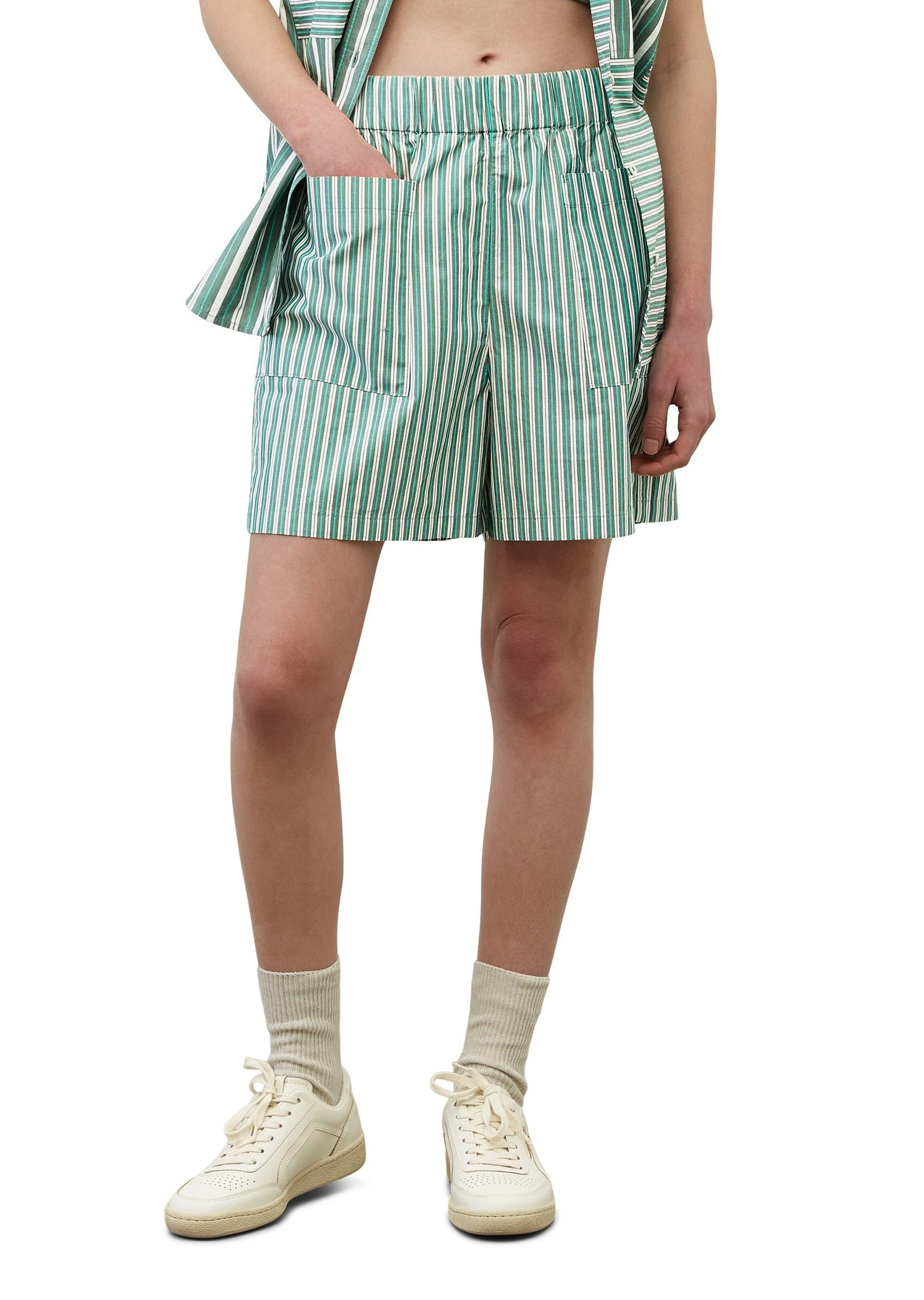 Marc O'Polo DENIM Shorts »aus Gestreifter Popeline«